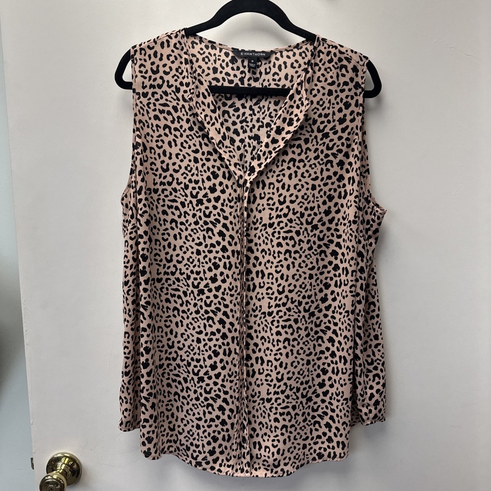 41 Hawthorn Sleeveless Leopard Print Tank Top - Blush and Black